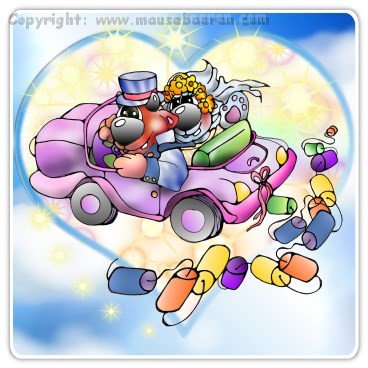 baeren-hochzeit-auto-illustration-comic-individuell-cartoons-zeichnungen-mausebaeren