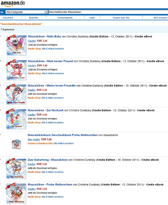 Amazon - Ebooks erhältlich