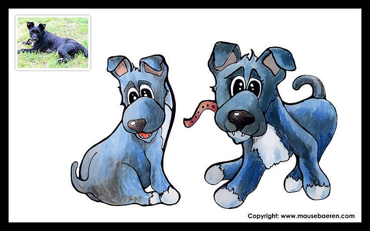 Comic von Kylie - Hundeportrait umgesetzt als Comic-Figur