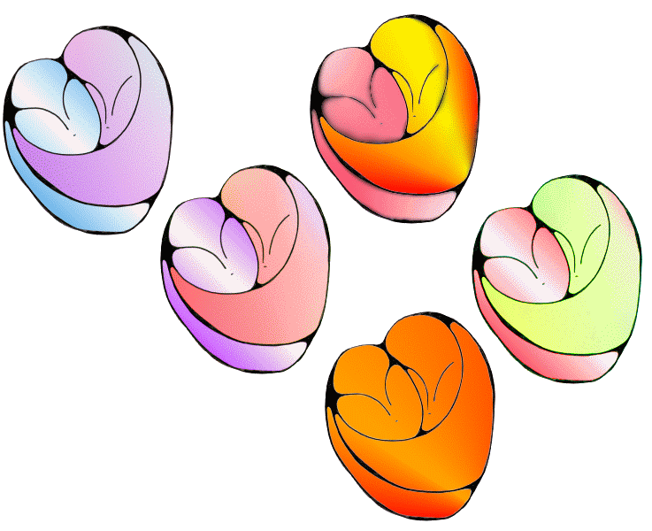 Herzen, Herz, liebende, lovers, verliebte, verliebt, abstrakt, abstrakte verliebte, verschlungene figuren, abstrakte figuren, Comicherzen, comicherz, Heart, hearts, love hearts, liebesherzen by Christine Dumbsky