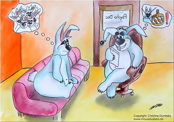 Psychodoc, Psychologe, Psychologie, Arzt, Doctor, Doc, Hasen, hase, andana, liebrecilla, rabbit, rabbits, Hasi, h&auml;schen, Haeschen by Christine Dumbsky